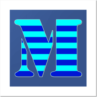 CUTE INITIAL M, BLUE Posters and Art